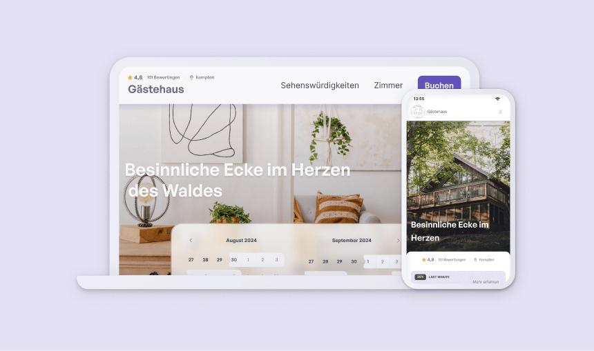 Webseite für Ferienwohnungen erstellen mit Buchungsmaschine